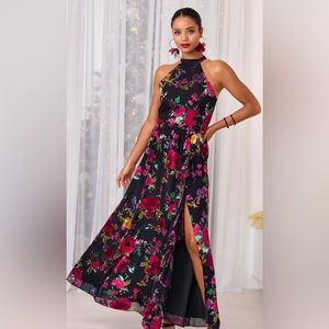 Floral burnout floral gown